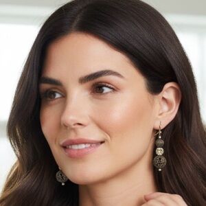 Elegant Gold and Black Filigree Earrings: 🤩SEE OFFER IN DESCRIPTION🤩